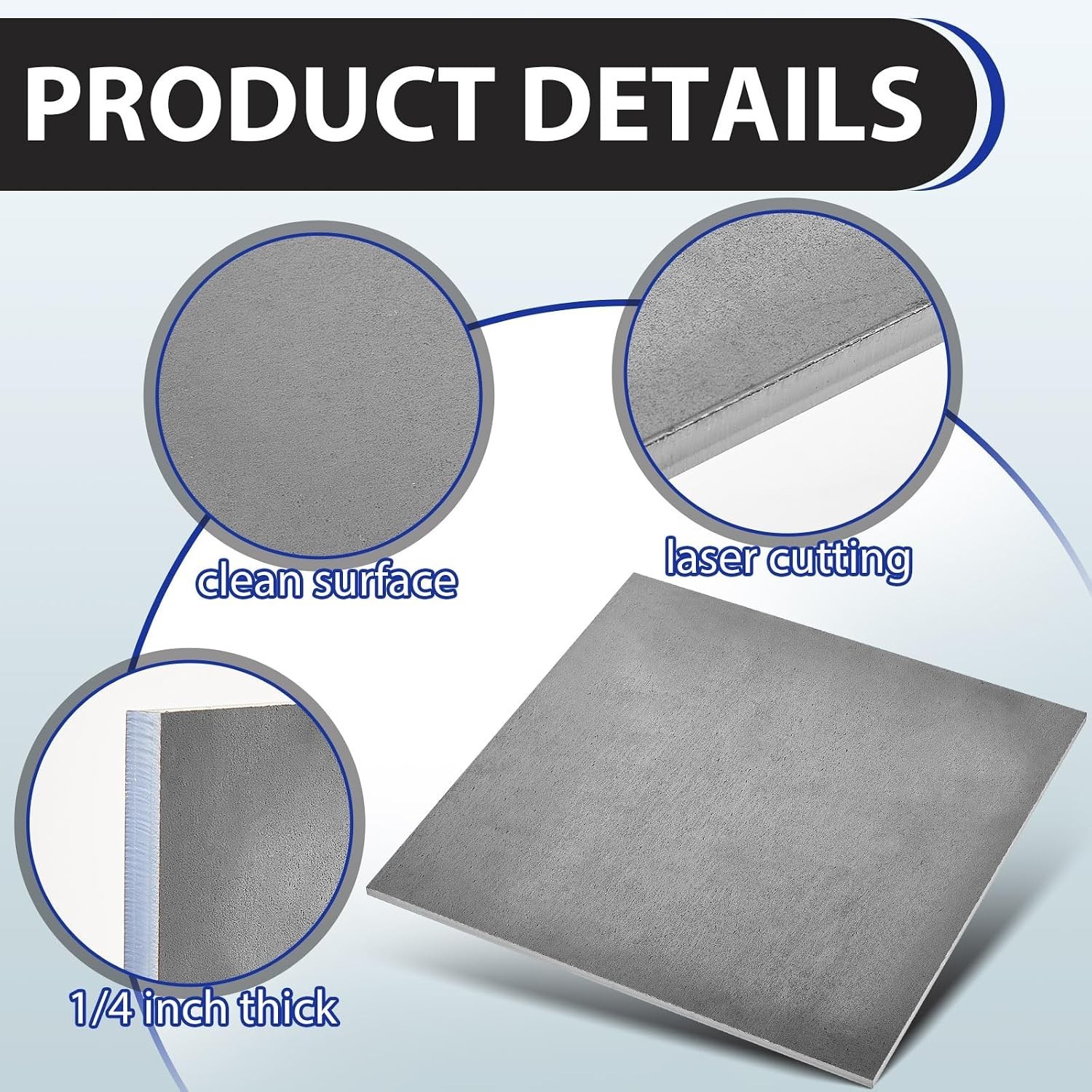 1 Pcs 1/4″ Steel Plate A36 10″ x 10″ Hot Rolled Mild Plates DIY Crafts Bar Me…