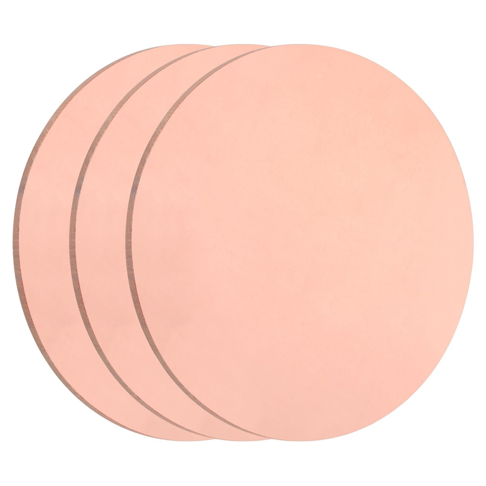 uxcell Copper Round Plate T2 0.04″ Thick 4″ Diameter 3Pcs