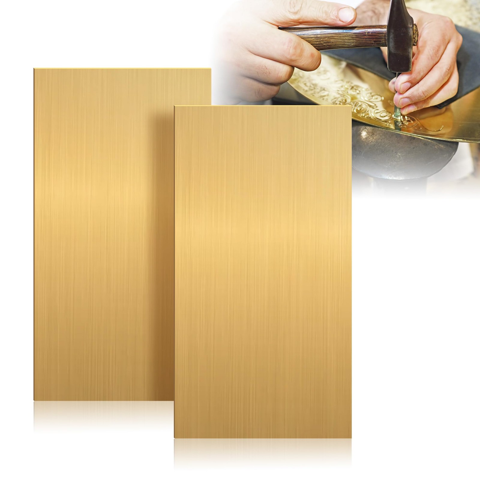 2 PCS Brass Sheet Metal Plate 14 Gauge 1.5mm 12×6 Inch DIY Model Craft