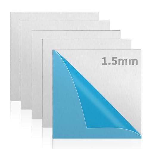5 Pack 12″x12″ Aluminum Metal Sheets, 6061 T6 Flat Plates for Crafting & Industr