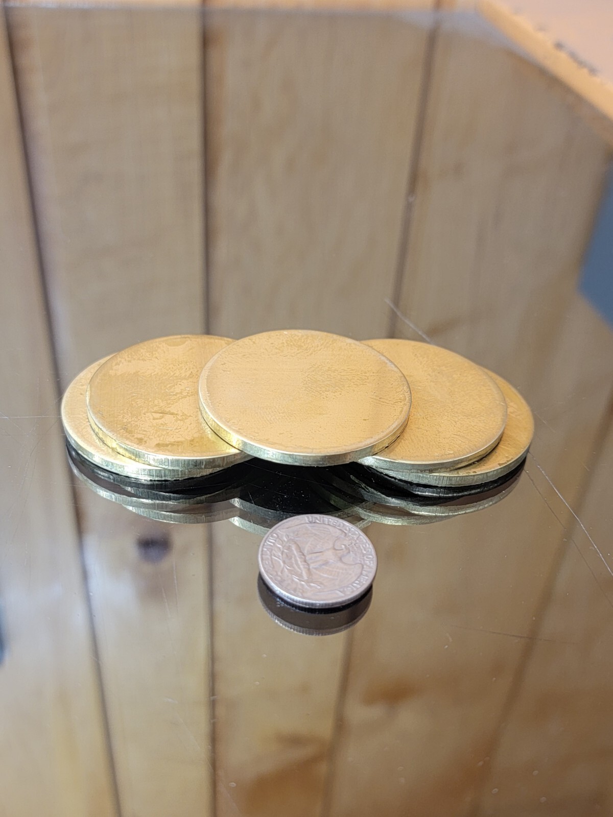 Brass Disk Circle Blanks 2″ Diameter 1/8” Thick 5 Pieces Disc Discs Disks