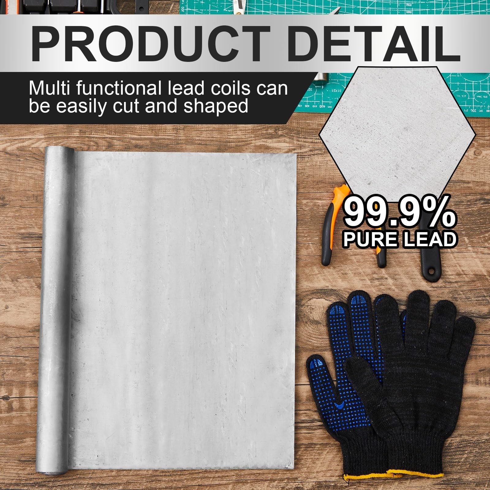Industrial Grade 1/32” x 16” x 48” Lead Sheet Roll for Radiation Shielding &