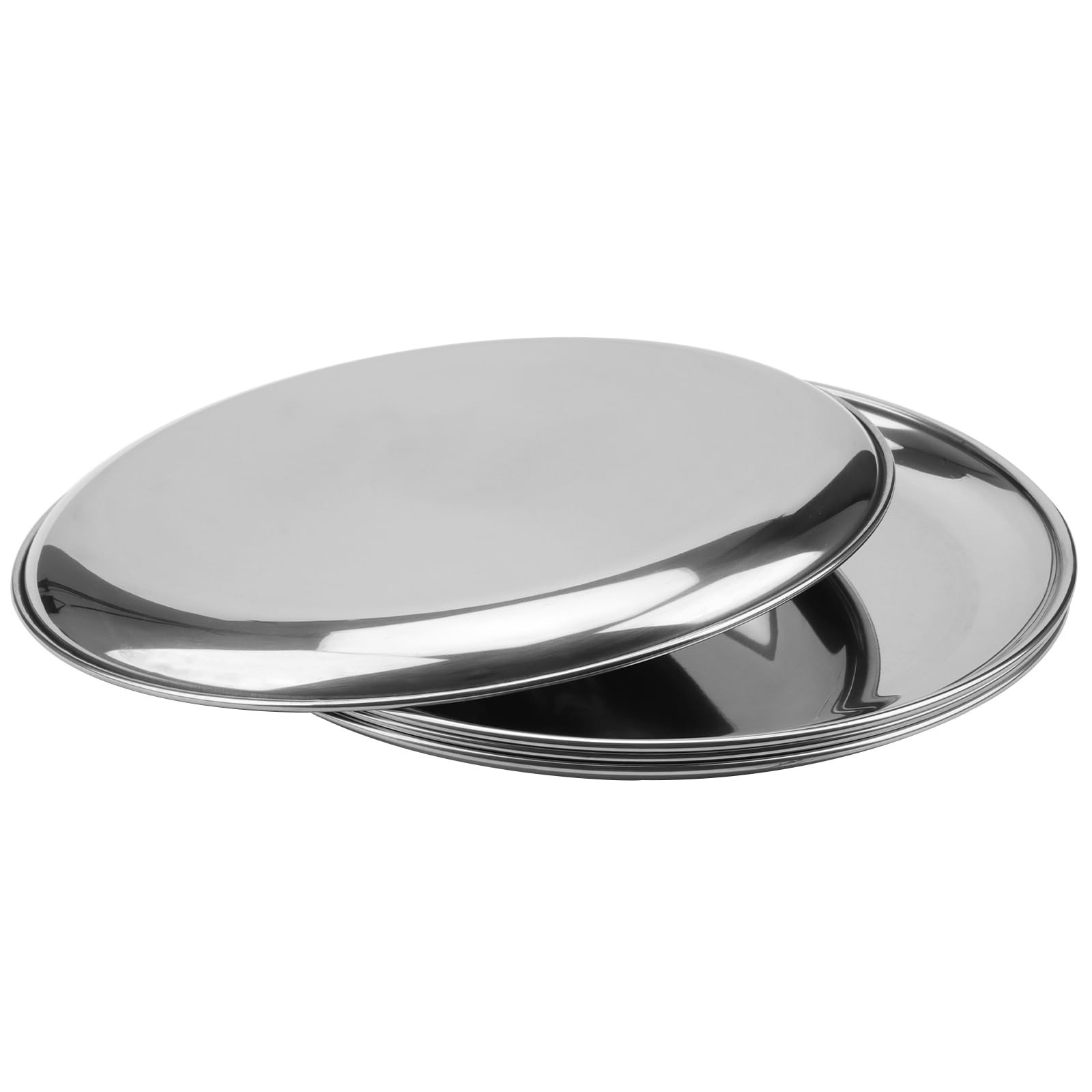 6 PCS 12 Inch Stainless Steel Plates, Reusable Round Metal Dinner Plates Camp…