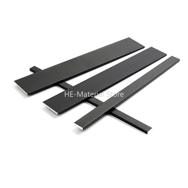 2Pcs Black Aluminum Flat Bar Thick 1.5-5mm Decorative Aluminum Alloy Strip Sheet