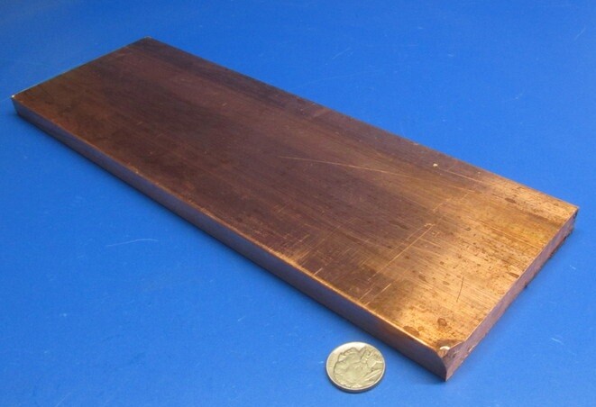 110 Copper Bar 1/2 Hard, 1/2″ Thick x 4.0″ Wide x 1 Ft Length