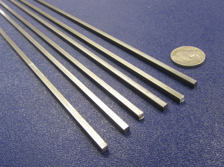 1018 Steel Square Bar, 1/8″ Thick x 1/8″ Wide x 36″ Length, 6 Pcs