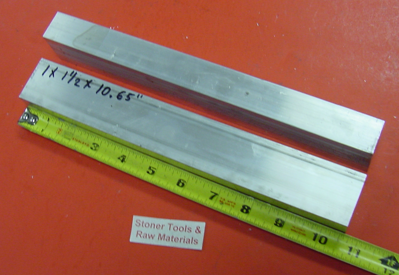 2 Pieces 1″ X 1-1/2″ ALUMINUM 6061 T6 RECTANGLE BAR 10.65″ long Solid Mill Stock