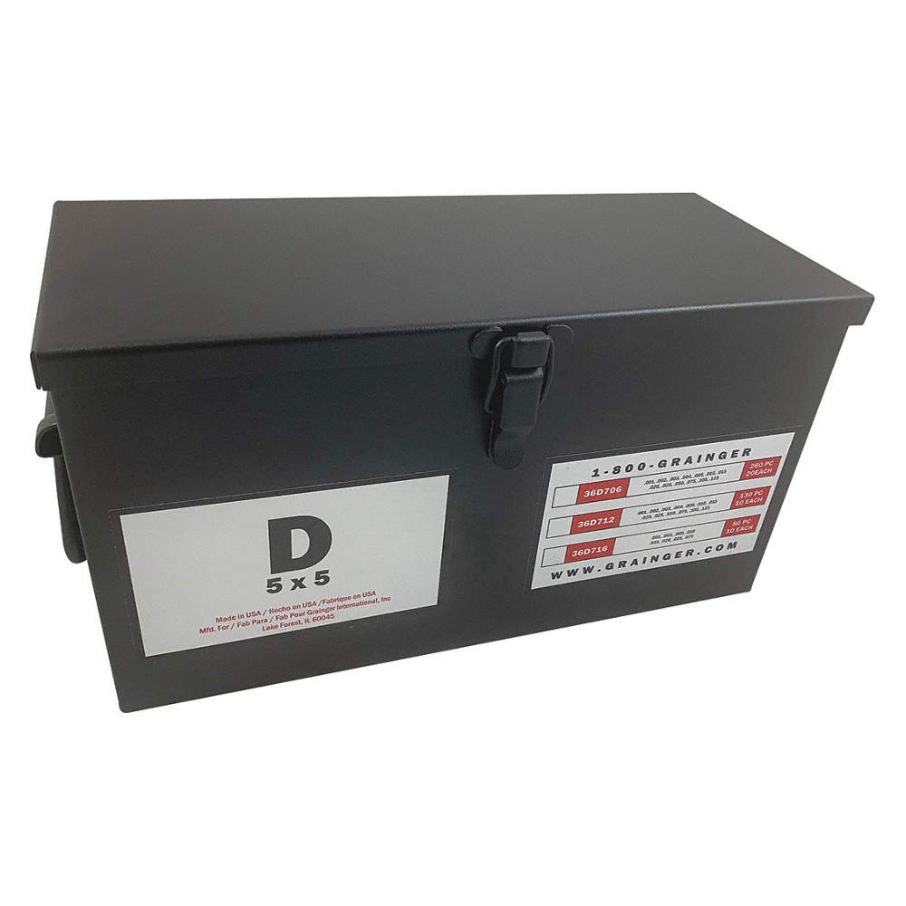 GRAINGER APPROVED 36D706 Slotted Shim Assortment,Tabbed,260 pcs 36D706