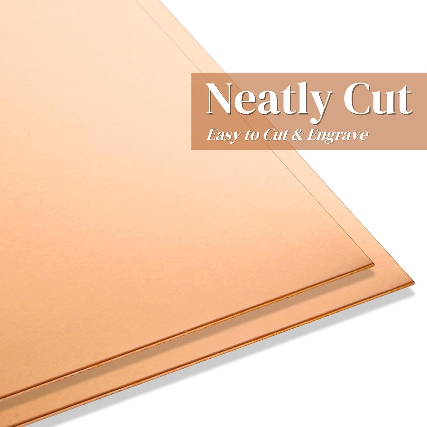 2Pcs Pure Copper Sheet 8 x 12 Inch 24 Gauge/0.5mm Metal Copper Plate Film Attach