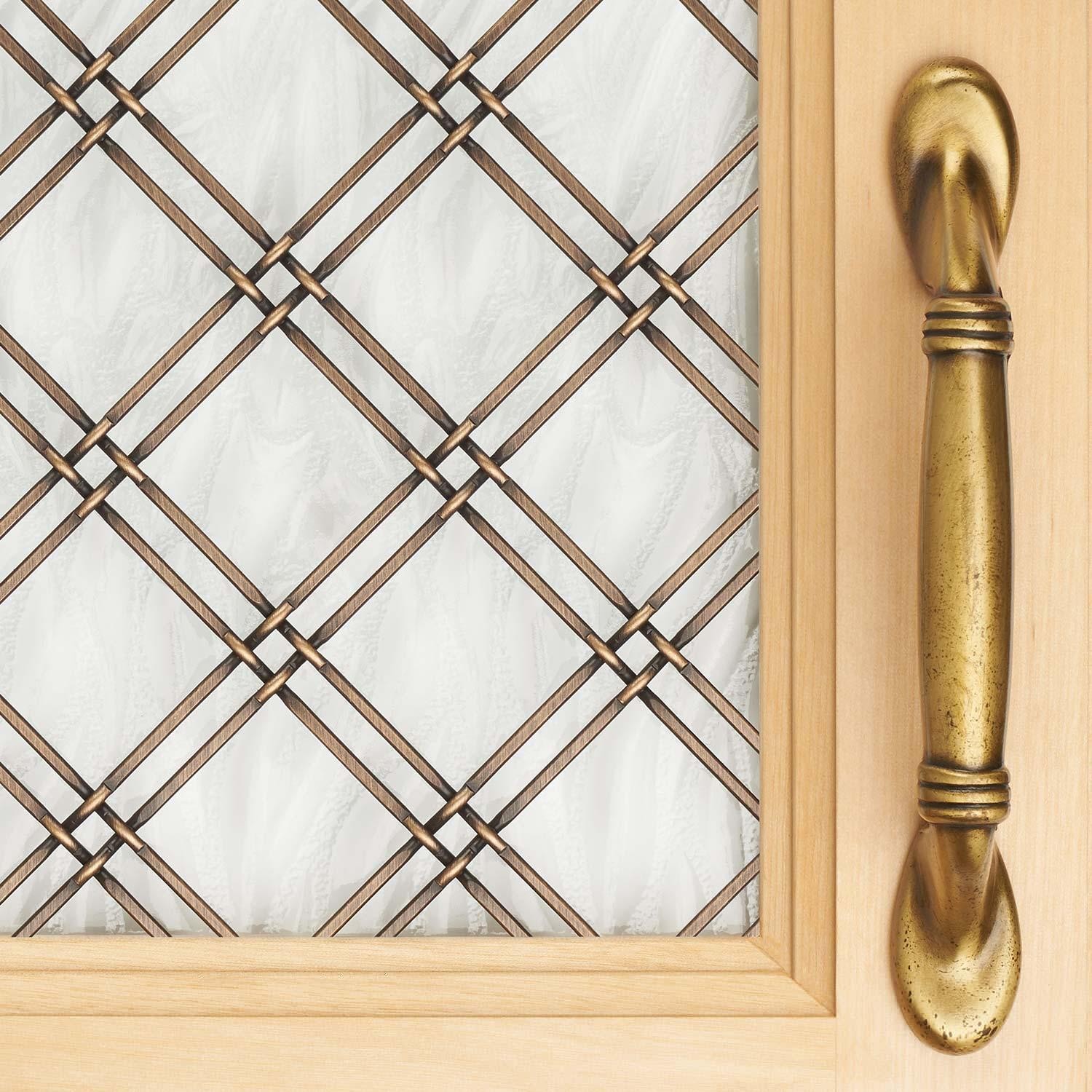 18in x 48in Flat Crimp | Antique Brass | Woven Wire Grill – Kent Design 114 1/4
