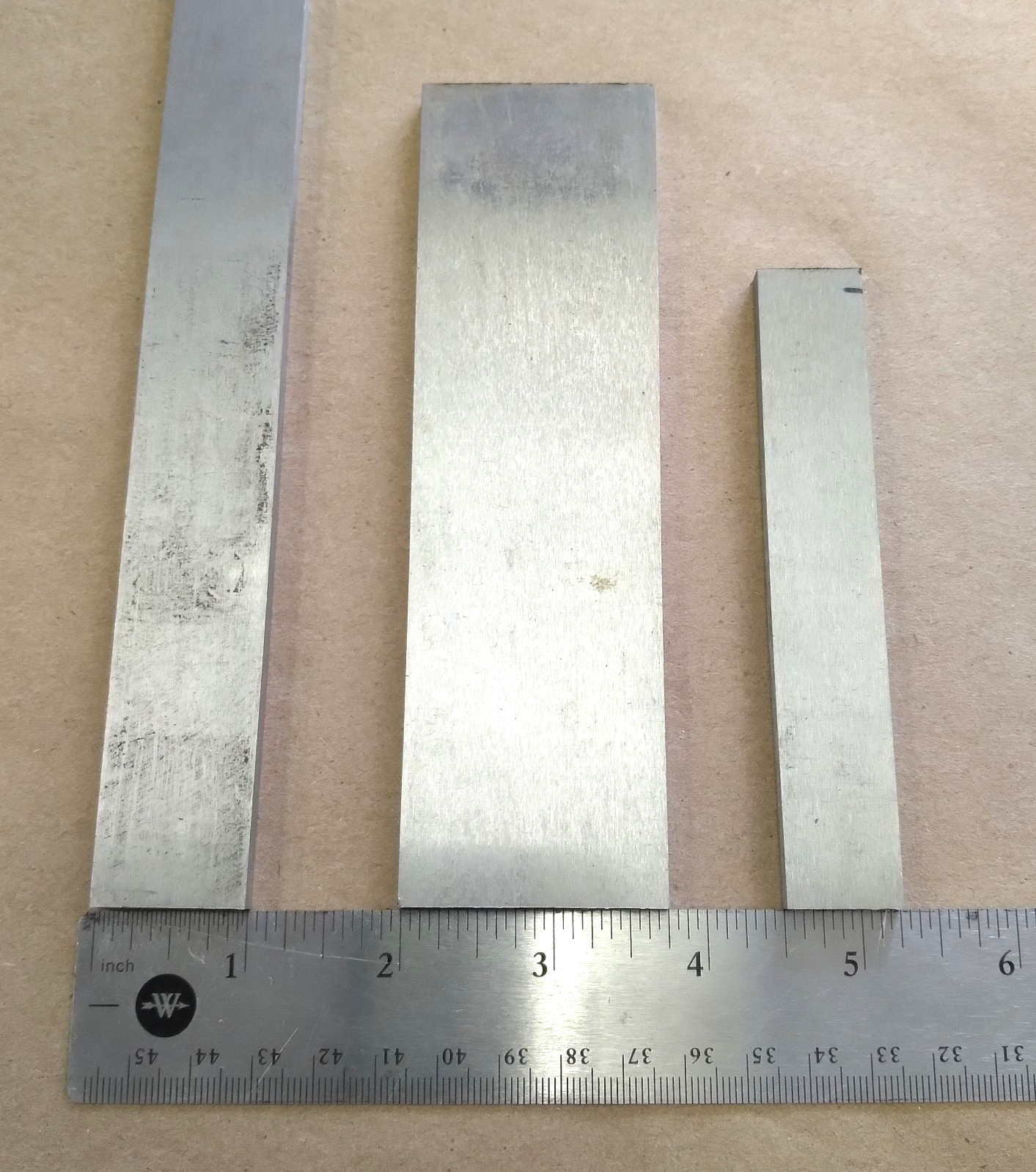 TOOL STEEL SHEET 3/16″ FLAT GROUND STEEL, LOT OF 3 VARIOUS LENGTH & WIDTH