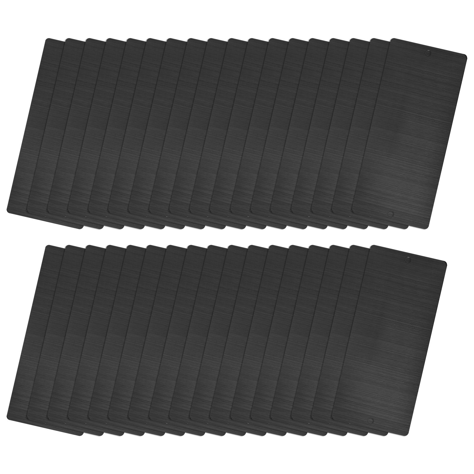 50x22x0.4mm Brushed Stainless Steel Blank Metal Card with Hole Dark Gray 35Pcs