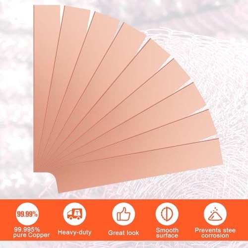 10 Pcs 99.995% Pure Copper Anode Sheets for Electroplating, 0.04″x1″x6″ Strips