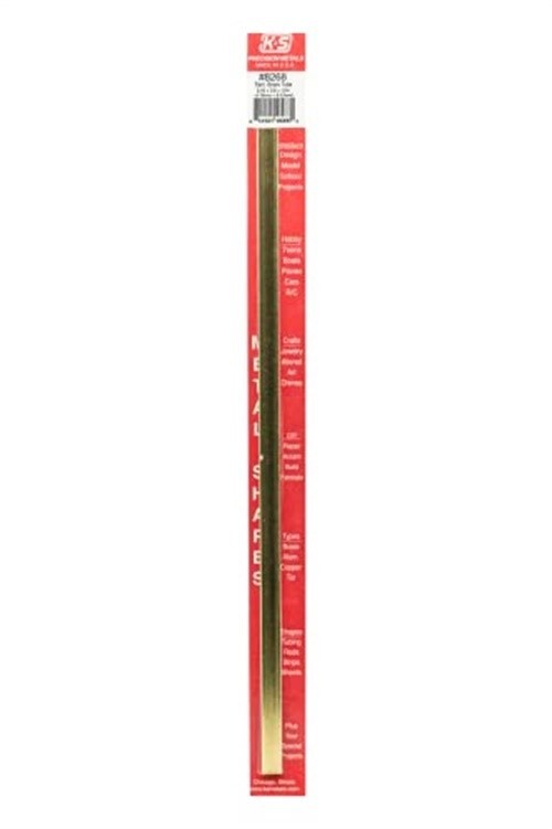 K&S 8268 Brass 0.014 in. Thick Rectangular Metal Tube 12 L x 3/8 W in.