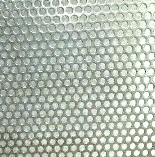 1/8″ HOLES 18 GAUGE 304 STAINLESS STEEL PERFORATED SHEET 3-1/2″ X 6″