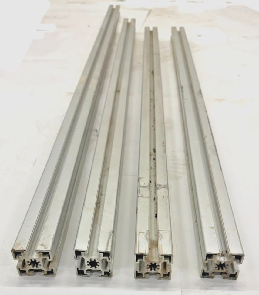 80/20 45MM ASST LENGTHS, 45-4545, (LOT OF 4), 43-3/4″ TO 58-1/8″, 4 OPEN SLOTS