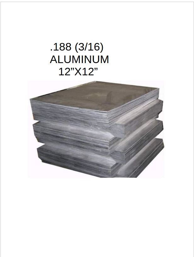 .188 3/16″ Aluminum Sheet Plate 5052 12″ x 12″ (2 PACK) “BEST PRICE ON EBAY!!!”