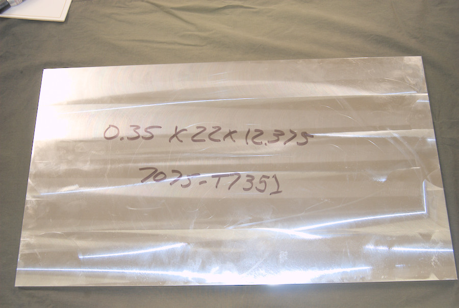 7075 – T7351 Plate – 0.35″ x 12.375” x 22″ *9.6lbs*