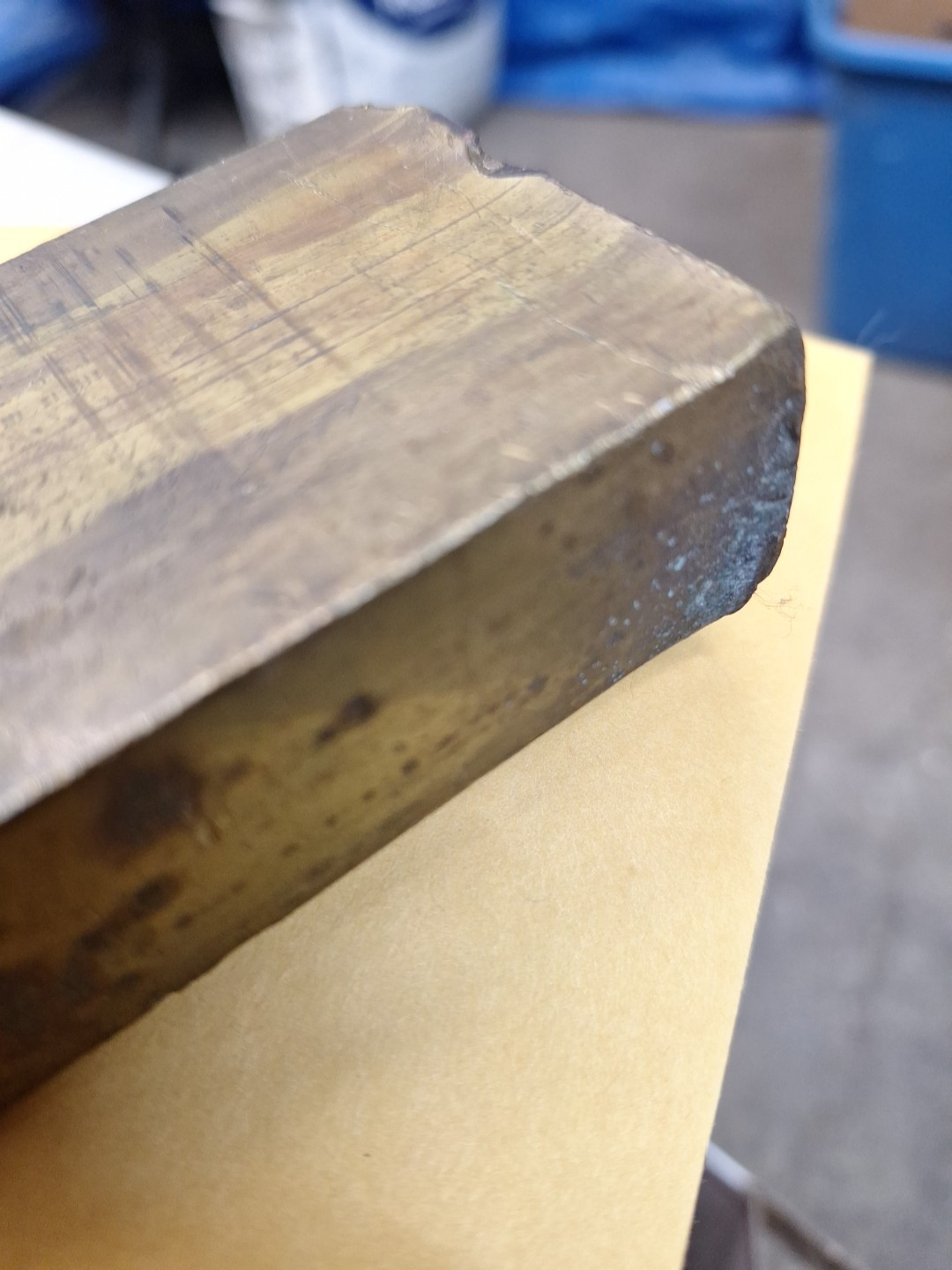 Yellow Brass? Stock Rectangle Flat Bar 1″x 2″x 13″L SEE PHOTOS OF CONDITION