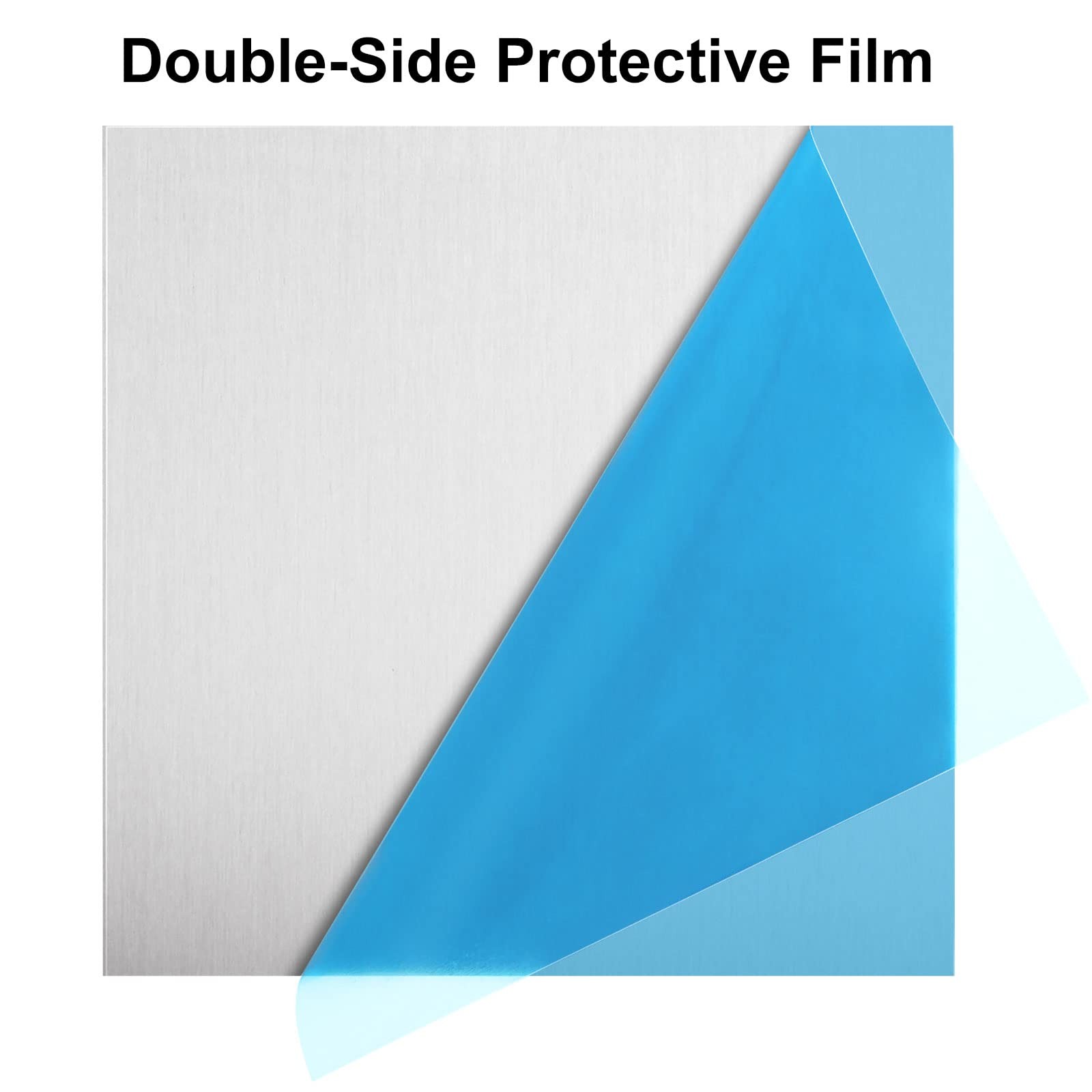 2 Pack 5052 H32 Aluminum Metal Sheet 12x12x1/16 Inch Flat Plate Protective Film