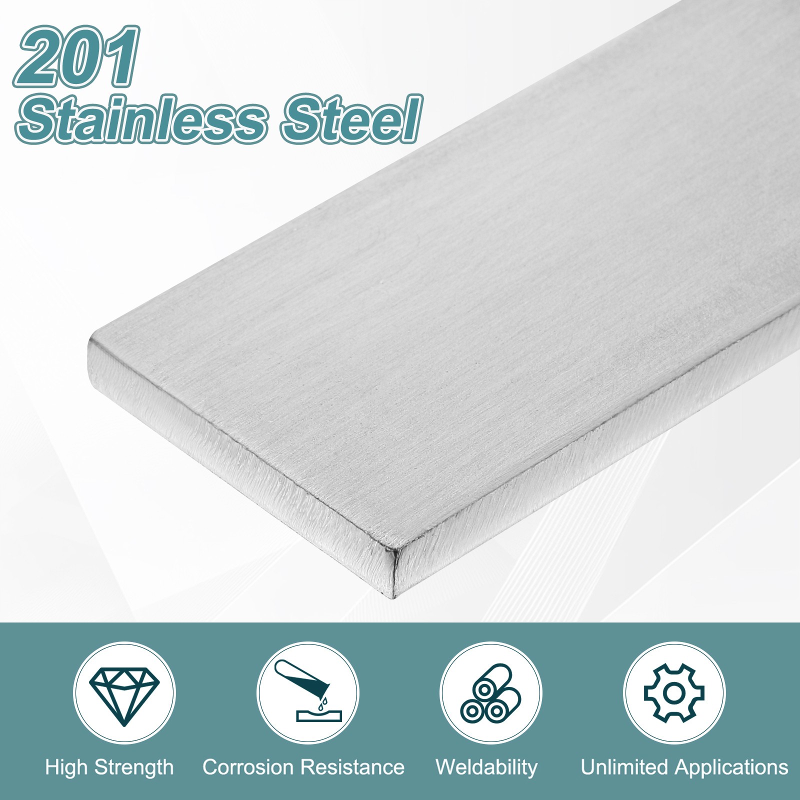 1/4″ Thickness 1-9/16″ Width 4″ Length Stainless Steel Flat Bar Metal Bar