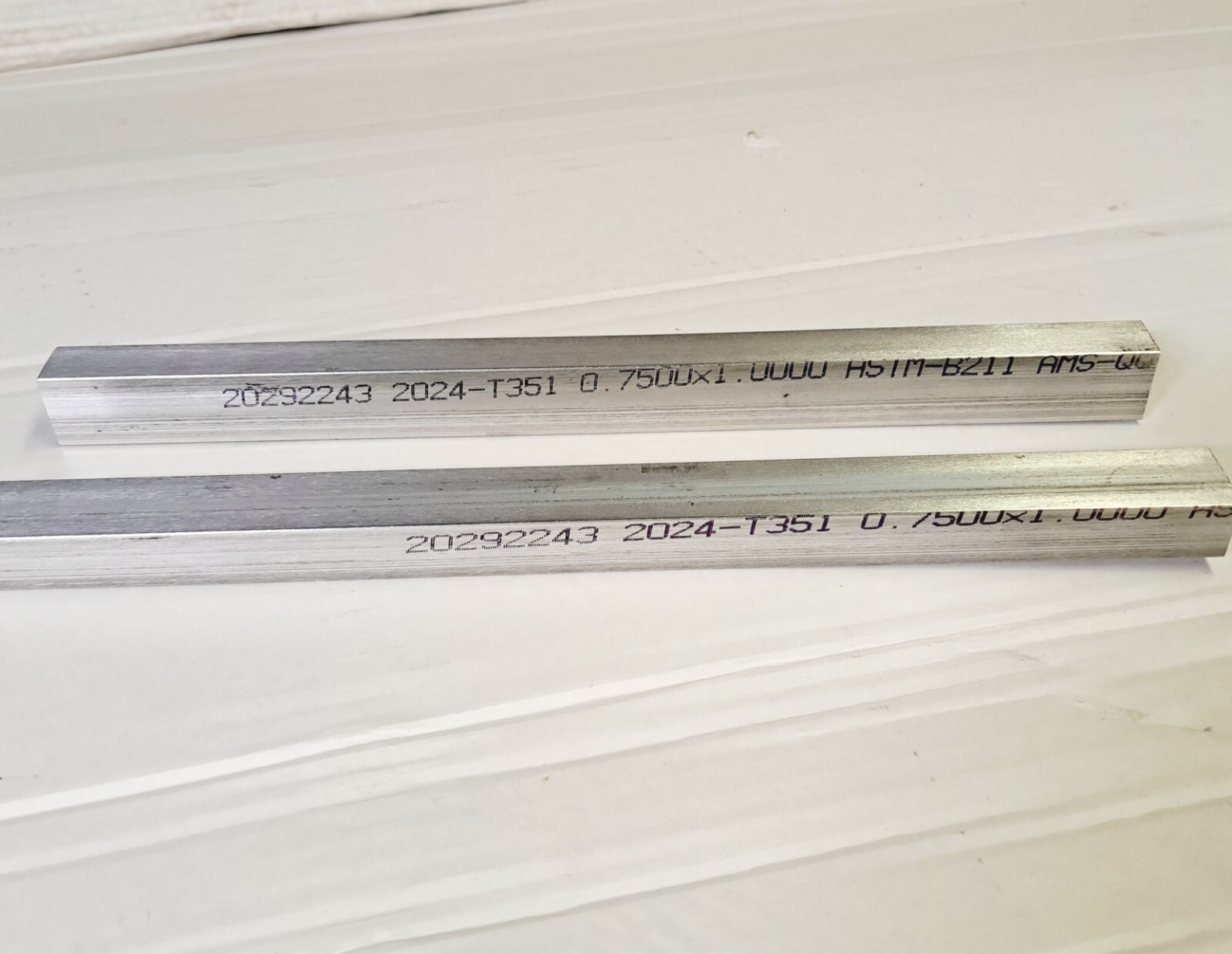 2 Pcs 1″ x 3/4″ x 13 3/8″ 2024 T-351 Aluminum Mill Stock Kaiser-Tennalum