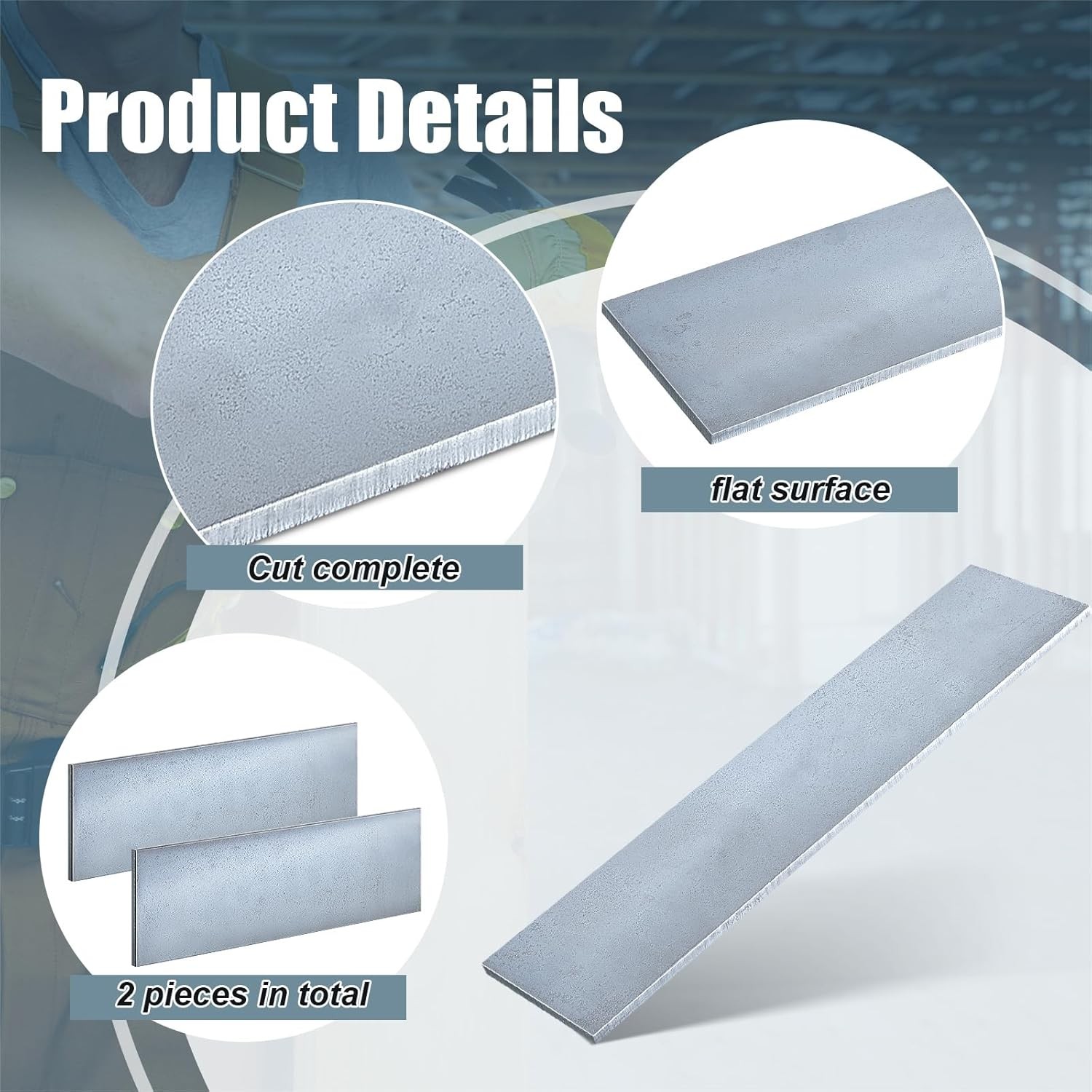 Tandefio 2 Pcs 1/8 x 3 x 12 Inches Hot Rolled Mild Steel Plate Steel Flat Plate