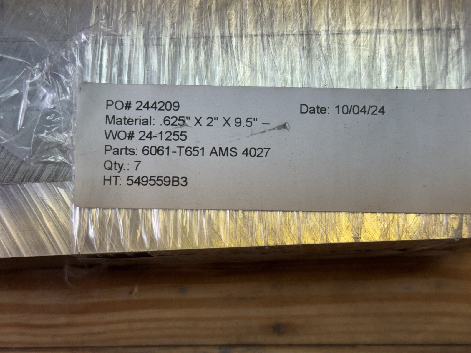 (7 PC) 5/8″ X 2″ ALUMINUM 6061 FLAT BAR 9.5” Long T651 Solid Mill Stock Cut New