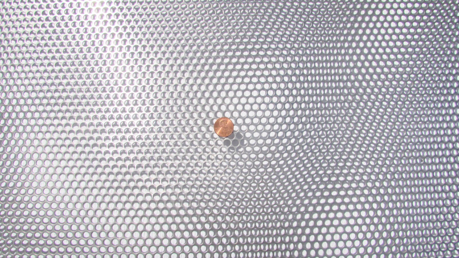 1/4″HOLES ON 5/16″CENTER–16 GA.- STAINLESS PERFORATED SHEET–6-3/4″ X 8″