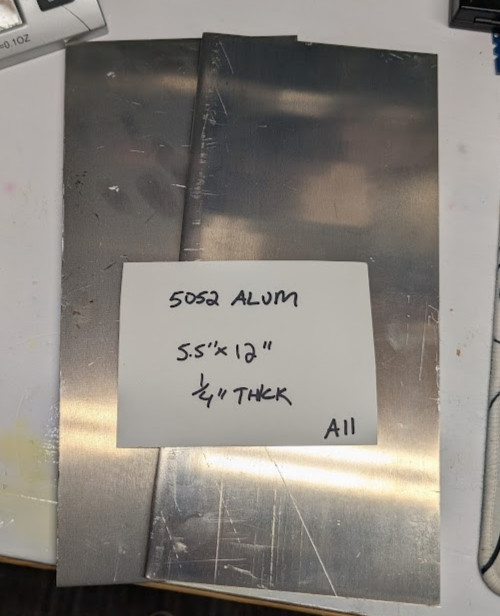 2 Pieces of 1/4″ (.25″) Aluminum Sheet Plate 5″ x 12″ 5052-H32 FREE SHIPPING