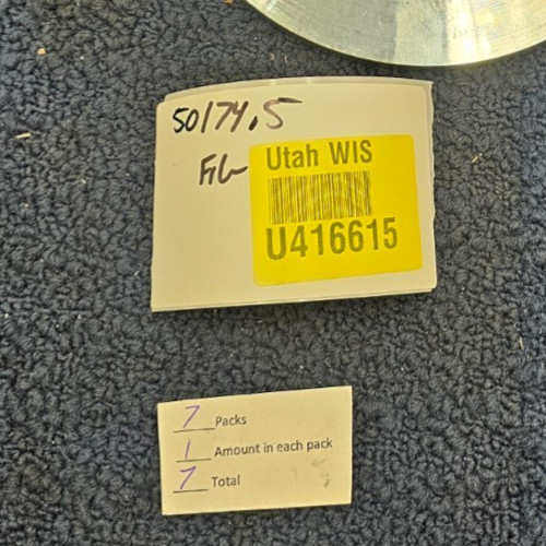 (QTY 7) Round Steel Plate 1″ ID, 6-5/8″ OD, CS 2 OSIG 24302592 Size 4″