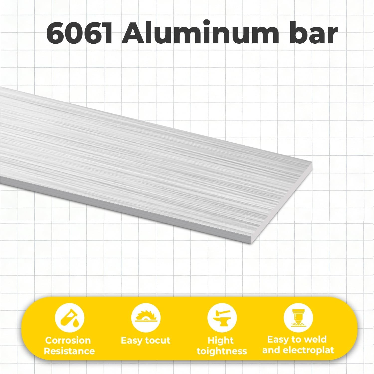 4 PCS 6061 Aluminum Flat Bar Strips 1/8x4x12 Inch Fabrication Structural Support
