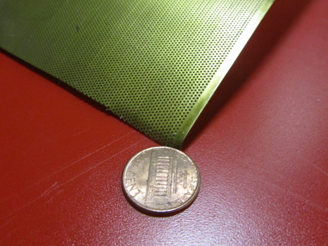Brass Perforated Staggered Sheet, .016″ Thick x 24″ x Per Ft”, .020″ Hole Dia.