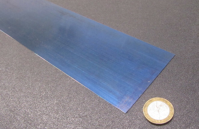 1095 Hard Blue Tempered Spring Steel Shim .015″ Thick x 3.00″ Wide x 600″ Long