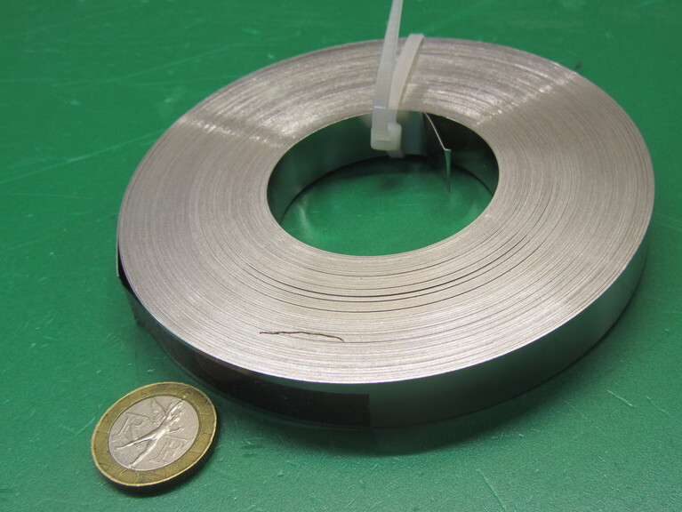 301 Stainless Steel Sheet Shim, .010″ (+/-.0007″) x 1/2″ x 100 Foot Length