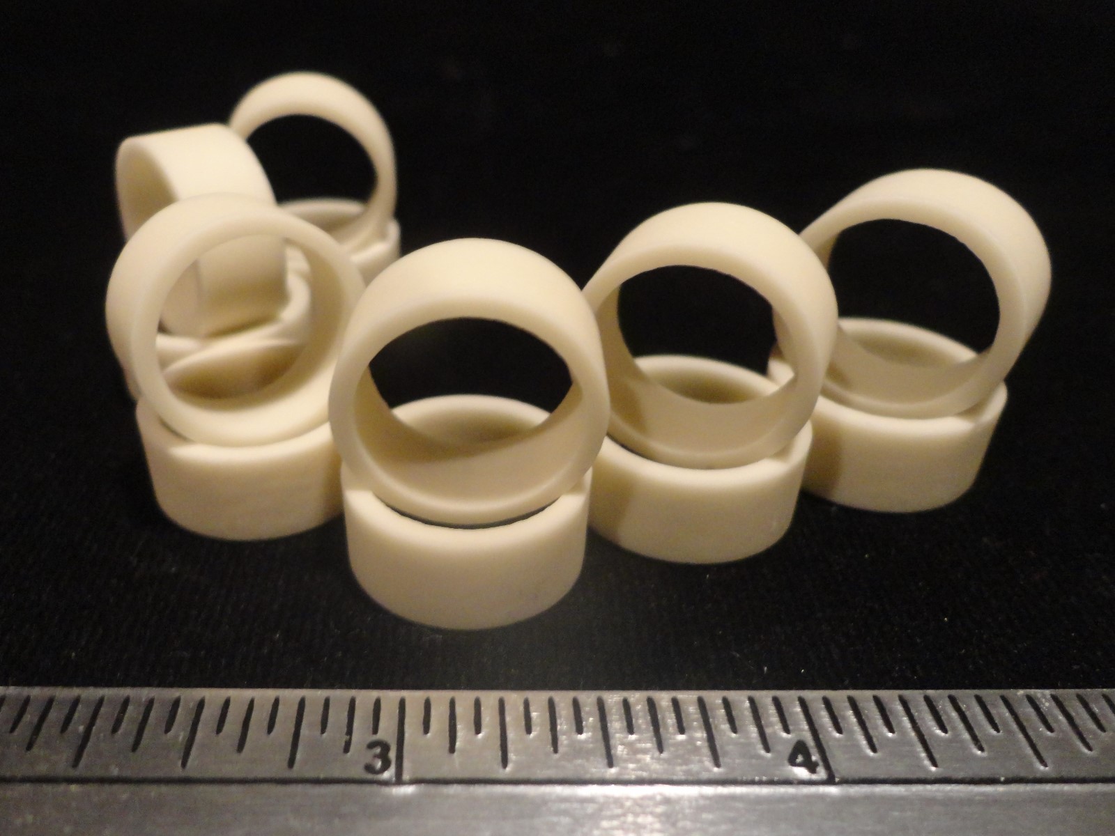 LOT OF SIX (6) 0.315″L HIGH PURITY ALUMINA CERAMIC RING SPACER SLEEVE No.:114B