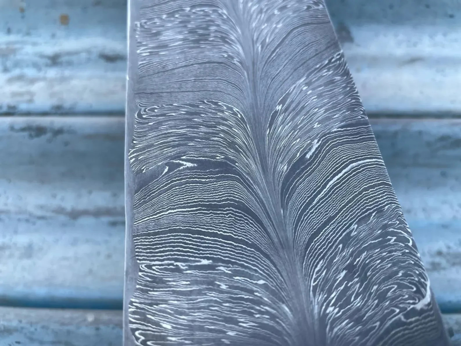 Feather Pattern Damascus Steel billet Blank hand Forged Knife Making Forged