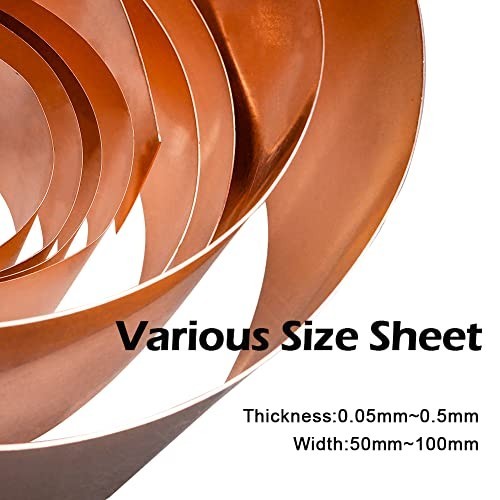 Copper Metal Foil Roll 0.05mm × 50mm × 1000mm Copper Sheet Copper Strip