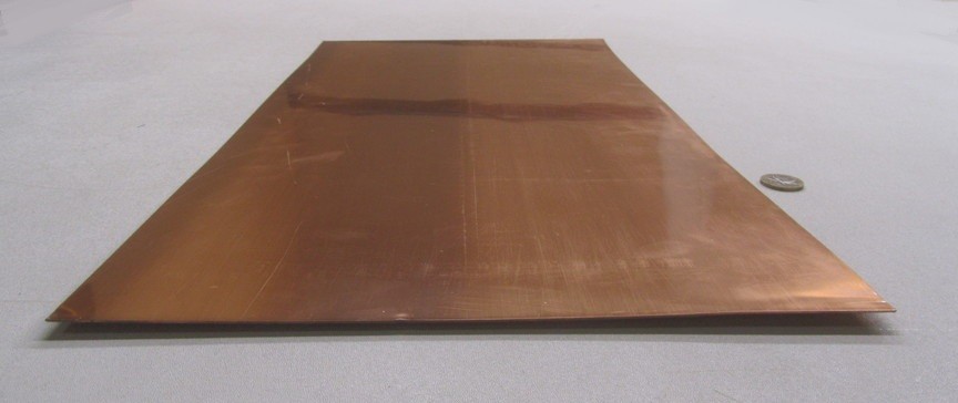 101 Copper Sheet 1/8 to 1/4 Hard .025″ Thick x 12.0″ Wide x 24.0″ Length