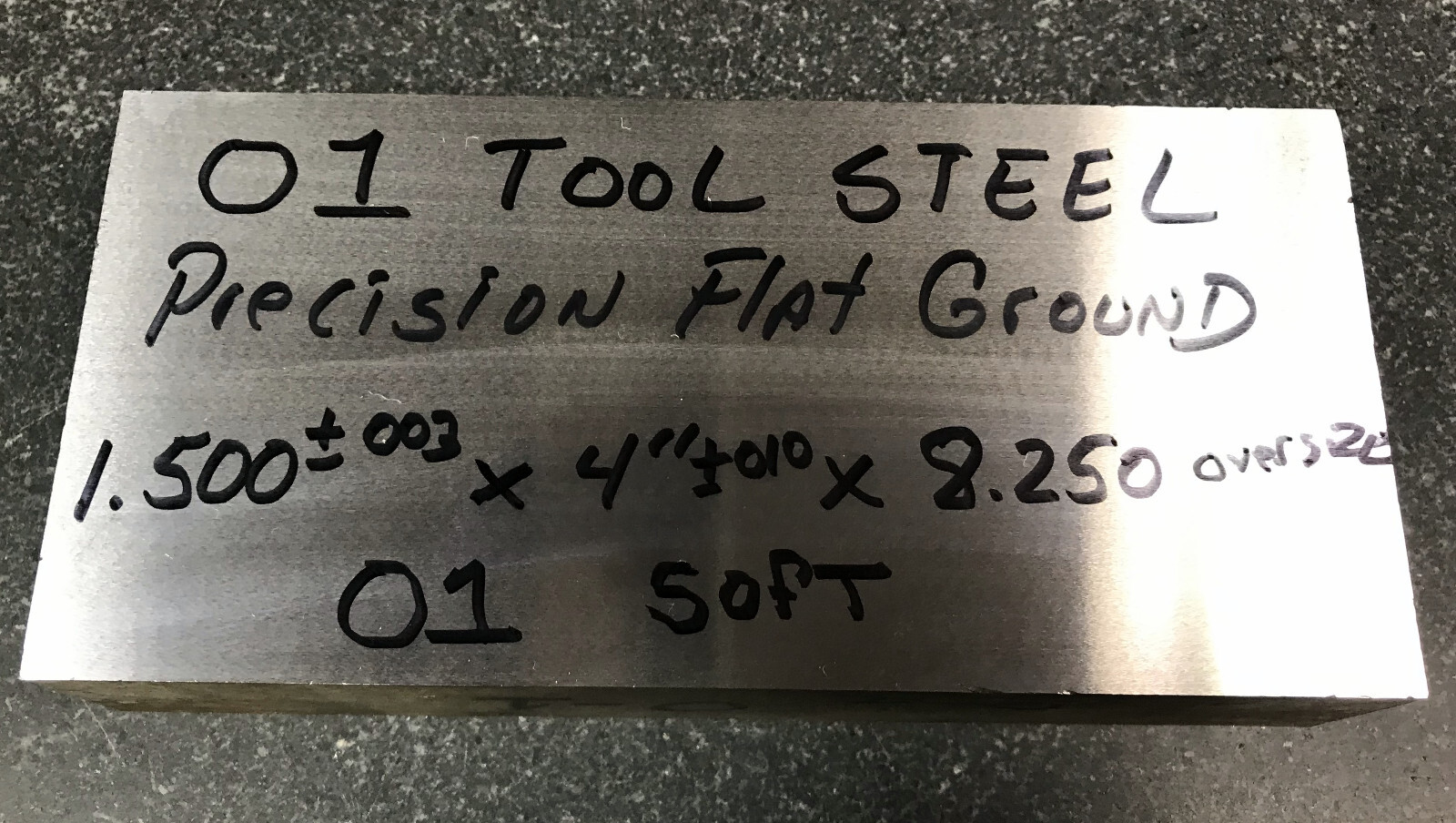 01 TOOL STEEL 1.500 X 4″ X 7.25″ FLAT GROUND BAR 1-1/2 x 4 x 8-1/4 0-1 KNIFE