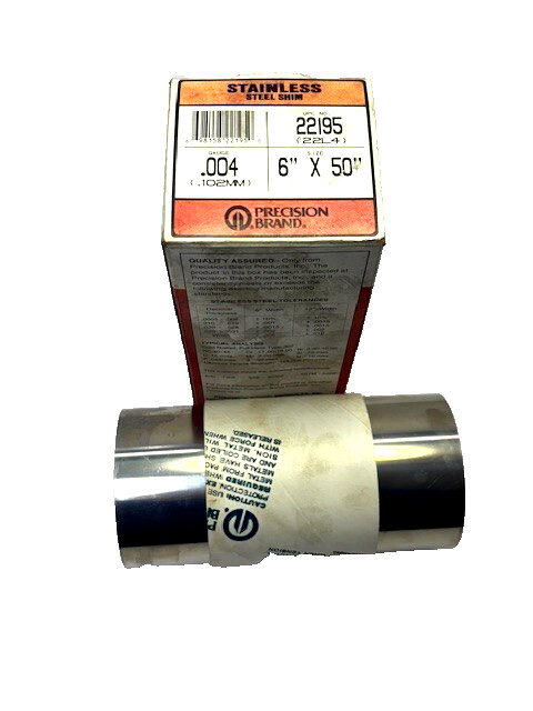 PRECISION BRAND SHIM 22195 STAINLESS STEEL 6″X 26-1/2″, .004