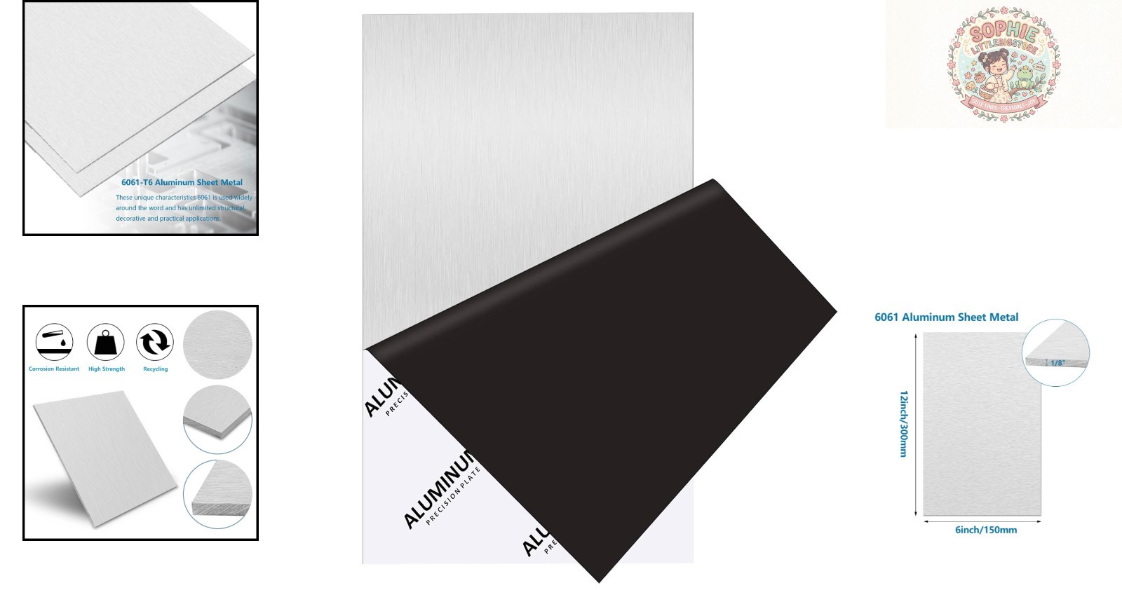 Versatile 3MM Thick 6061 Aluminum Sheet 6×12 with Protective Film for Durability