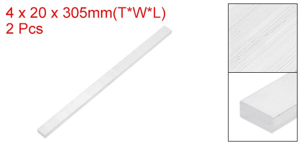 Square 6063 Aluminum Flat Bar, 2Pcs 5/32″ Thickness 3/4″ Width 12″ Length
