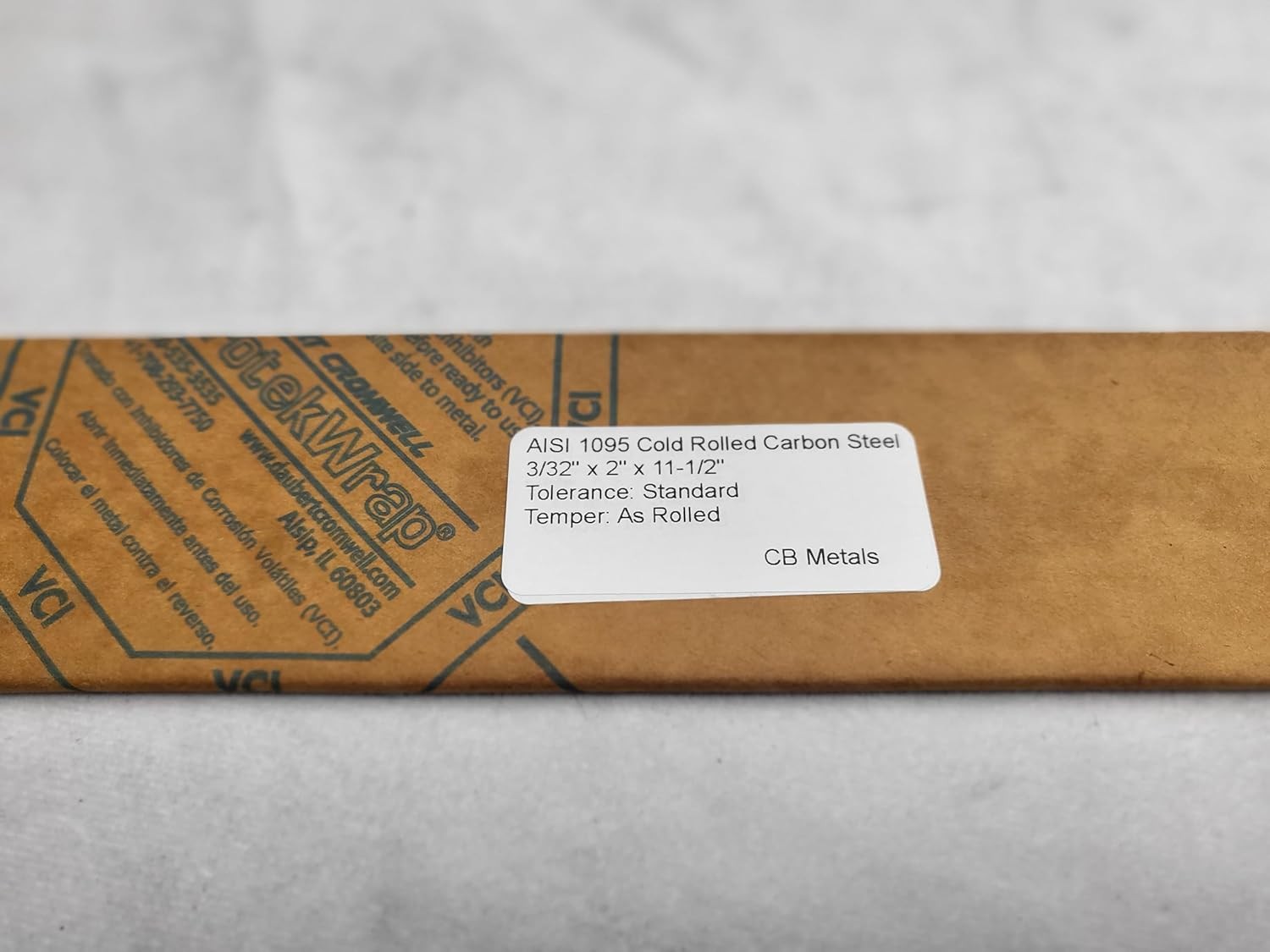 1095 Cold Rolled Carbon Steel 3/32″ x 2″, 11-1/2″ bar, Knife Making Stock