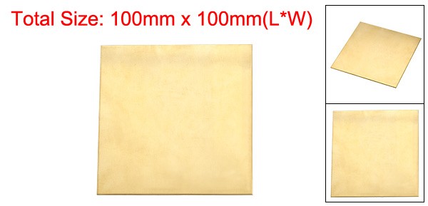 100mm x 100mm x 1.5mm Brass Sheets Metal Brass Plates