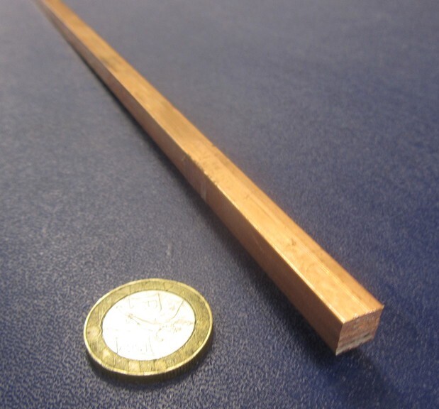 110 Copper Square Bar 1/2 Hard, 5/16″ Thick x 5/16″ Wide x 36 Inch Length