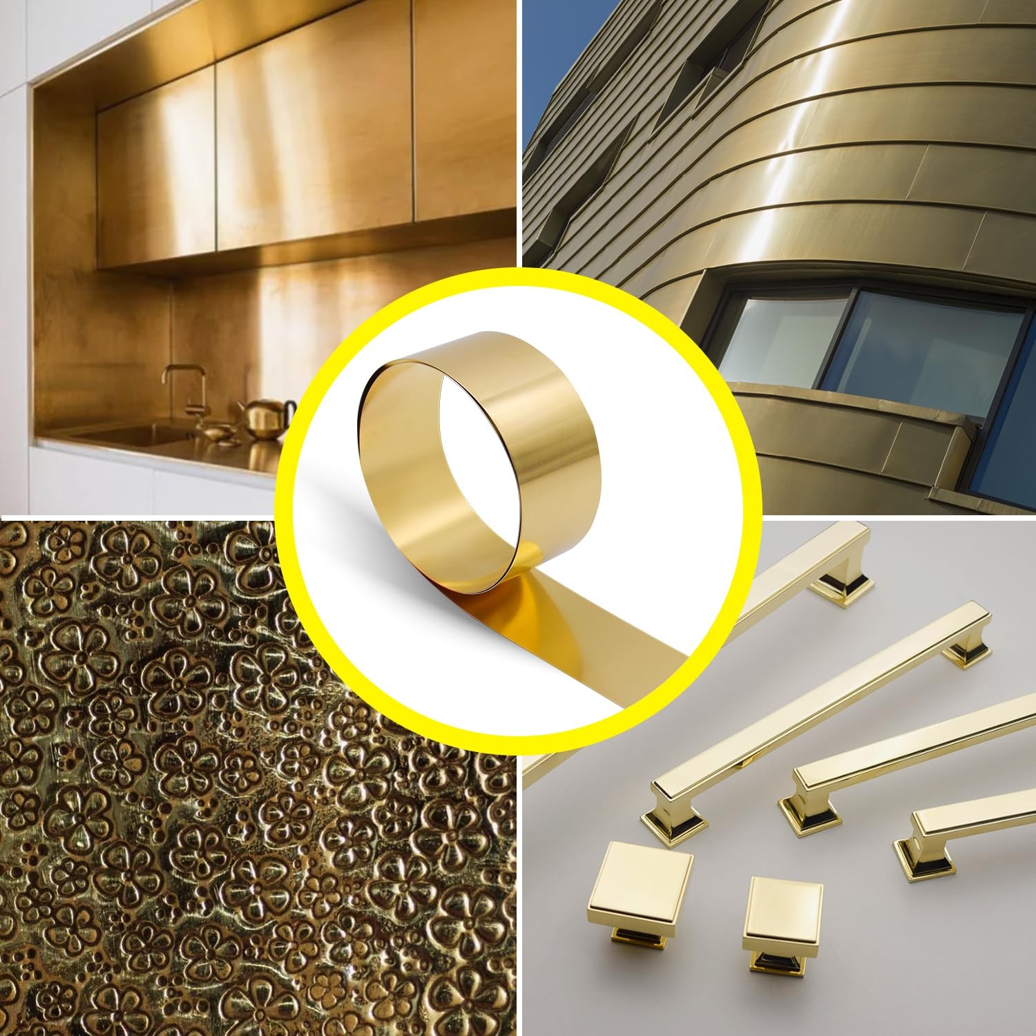 Brass Sheet Roll, Gold Foil Sheets-1000mm x 50mm x 0.3mm Thin Brass Metal Foi