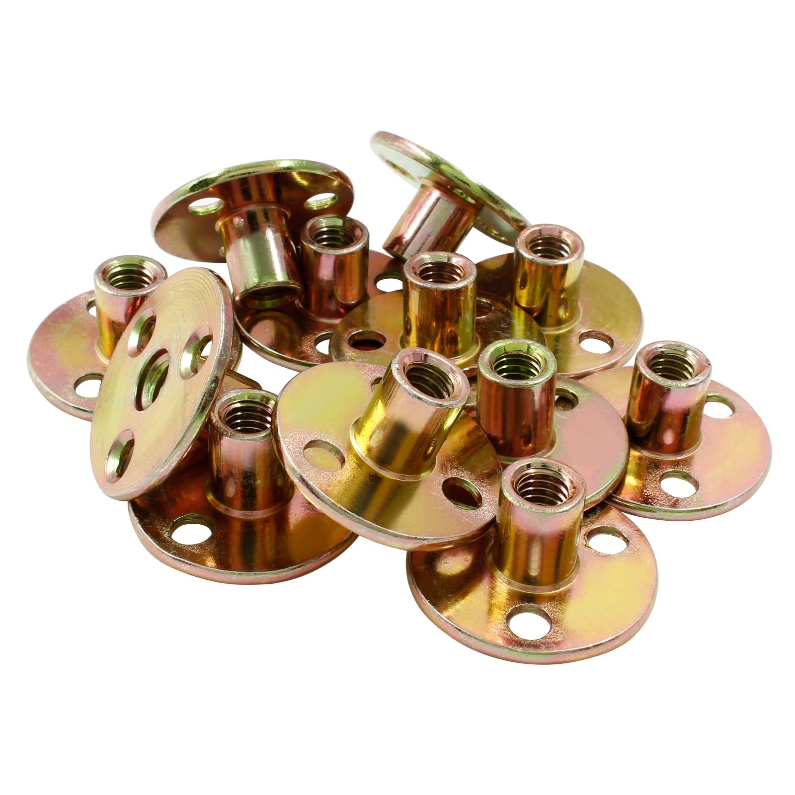 Hordion 12Pcs 5/16″-18 Carbon Steel T Nuts, Round Base Plate Nut, Furniture Hard