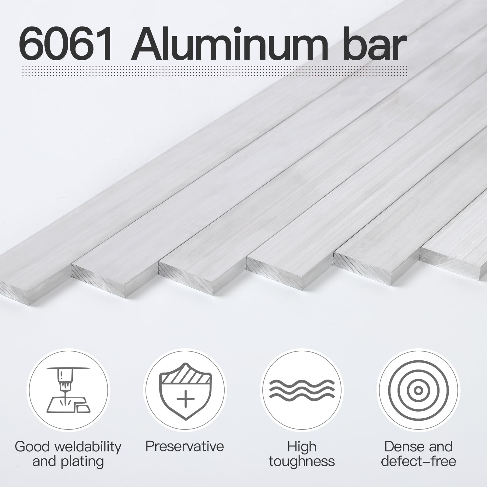 6 Pcs Aluminum Flat Bar 1/4″ 6mm X 1″25mm Square Aluminum Flat BAR 12″ Long T…