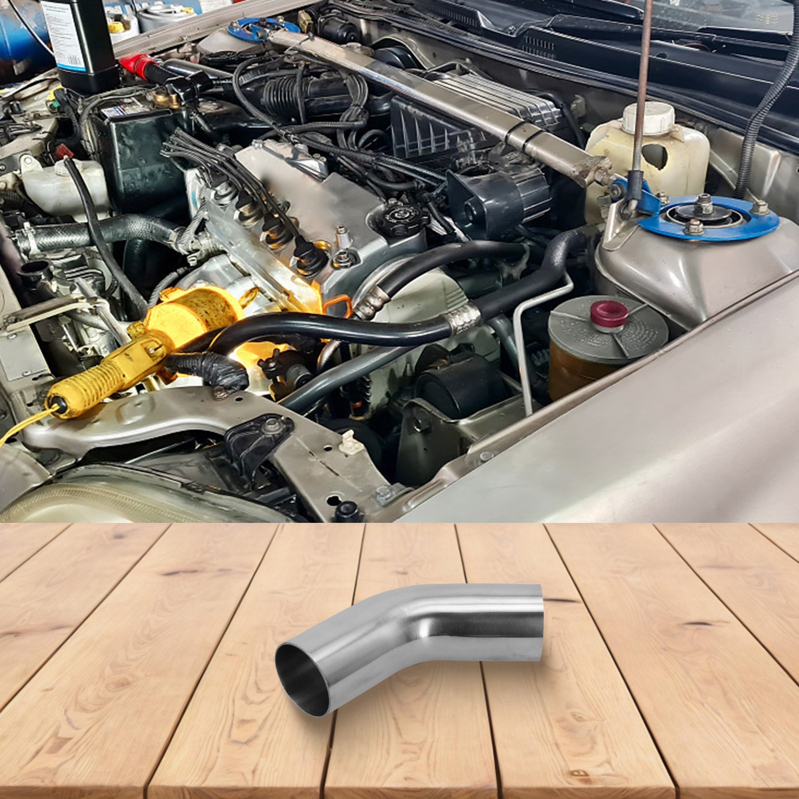 Degree Bend Exhaust Pipe Polished Various S Available Features Fitting